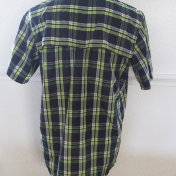 Big Sky Outfitters Men’s M Short Sleeve Collared Casual Blue Green Plaid Button - Picture 4 of 7